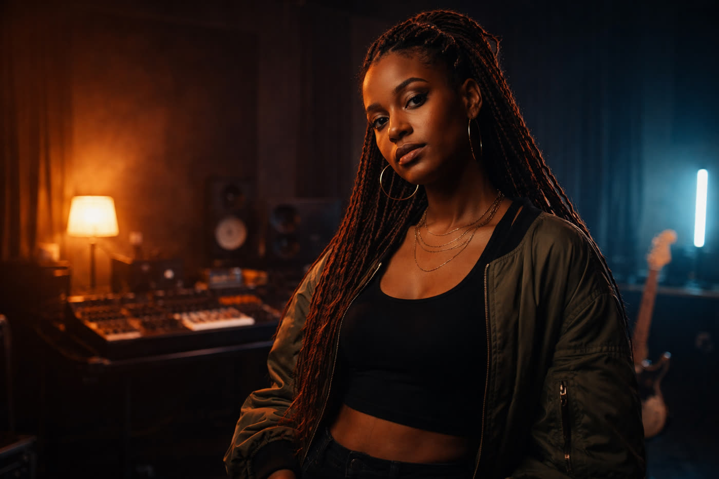 Independent artist in studio preparing a release